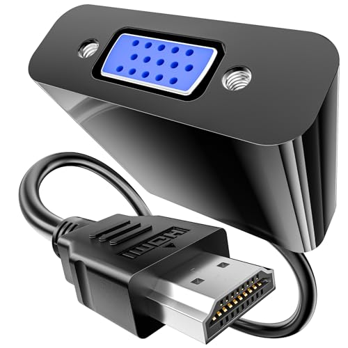BHHB HDMI auf VGA, Unidirektional HDMI-Computer auf VGA-Monitor Adapter (Stecker auf Buchse) HDMI zu VGA kabel Kompatibel mit Desktop PC Monitor Laptop Projektor HDTV Chromebook Raspberry Pi Roku Xbox von BHHB
