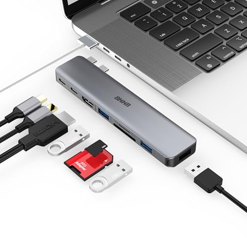 BHHB M81 USB C Hub, Adapter für MacBook Pro Air 8-in-2 für MacBook Zubehör mit 4K HDMI, PD 100W 40Gbps Thunderbolt, USB-C, USB 3.0, USB 2.0, SD und TF Kartensteckplatz für M3 M2 M1 2024 2023 2022 2021 BHHB M81 USB C Hub, Adapter für MacBook Pro Air 8-in-2 für MacBook Zubehör mit 4K HDMI, PD 100W 40Gbps Thunderbolt, USB-C, USB 3.0, USB 2.0, SD und TF Kartensteckplatz für M3 M2 M1 2024 2023 2022 2021 von BHHB