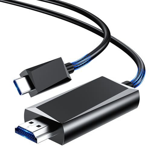 BHHB USB C auf HDMI Kabel [4K@60Hz] Thunderbolt 3/4 kompatibel Typ C auf HDMI Kabel für iPhone 15 Pro/Pro Max, MacBook iPad Pro/Air, iMac, Surface Book, Samsung, Pixelbook, XPS, HP usw - 2M von BHHB