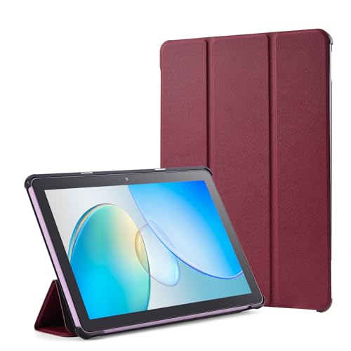 Fire HD 8 Hülle für Amazon, Faltbare Fire HD 8 Plus Tablets (kompatibel mit der 12/10th Gen, 2022/2020 Release), Tablets Hüllen Ultraleichte Slim Shell Stand Cover Auto Wake/Sleep (Weinrot) von BHHB