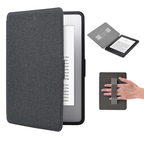 Hülle Kindle Paperwhite 6" 5./6./7.Generation mit Magnetischer, (Fit 2012,2013,2015 Version) Smart-Cover Case mit Handschlaufe und Auto-Sleep-Wake-Funktion, Signature Edition Kindelhülen-Schwarz von BHHB