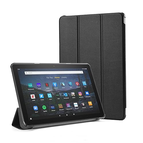 Hülle für Amazon Fire HD 8, Fire HD 8 Plus Tablets (kompatibel mit der 12/10th Gen,2022/2020 Release), BHHB Faltbare Tablets hüllen Ultraleichte Slim Shell Stand Cover Auto Wake/Sleep -Schwarz von BHHB