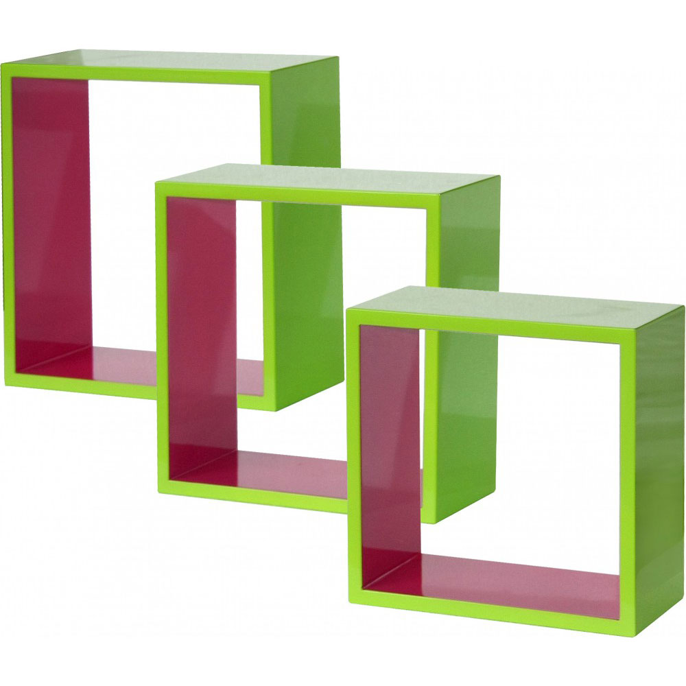 3 teiliges Regal in den Farben hellgrün und pink von BHP