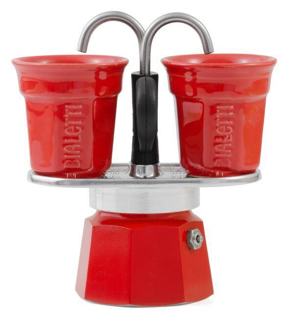 Bialetti Mini Express - Espressokocher-Set - rot + 2 Becher in rot Bialetti Mini Express - Espressokocher-Set - rot + 2 Becher in rot von BIALETTI