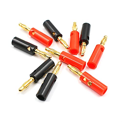 elektronischer Schalter 100 stücke Schraube Bananenstecker Audio Lautsprecherkabel Draht Lead Pin Bananenstecker Vergoldeter Adapter 4mm Schwarz Rot von BIANMTSW