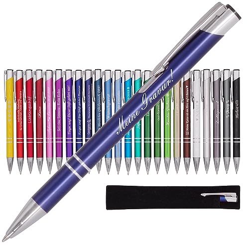 BIASTO Mitbringsel & Geschenk in Premium-Qualität: personalisierter Metall-Kugelschreiber mit Gravur, Stift mit Name (Navyblau) von BIASTO