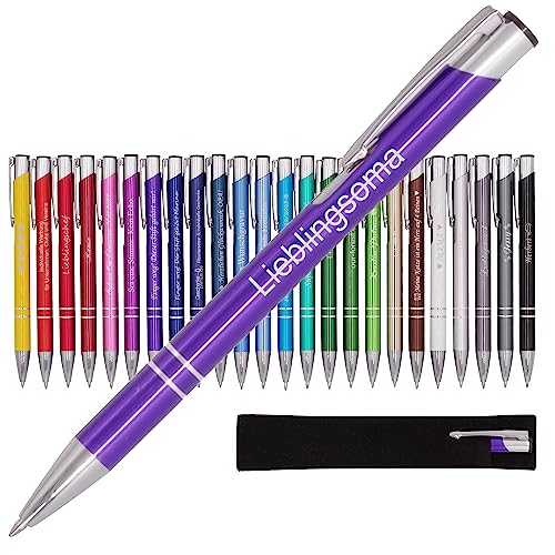 BIASTO Mitbringsel & Geschenk in Premium-Qualität: personalisierter Metall-Kugelschreiber mit Gravur, Stift mit Name (Violett) von BIASTO