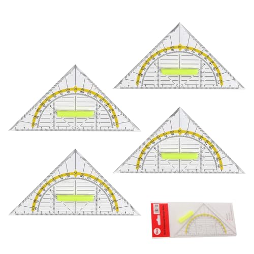 4 Stück Geodreieck mit Griff,Geometrie Dreieck Lineal Schule Set Geo Dreieck Geodreieck Flexibel 4 Stück Geodreieck mit Griff,Geometrie Dreieck Lineal Schule Set Geo Dreieck Geodreieck Flexibel von BIBITI