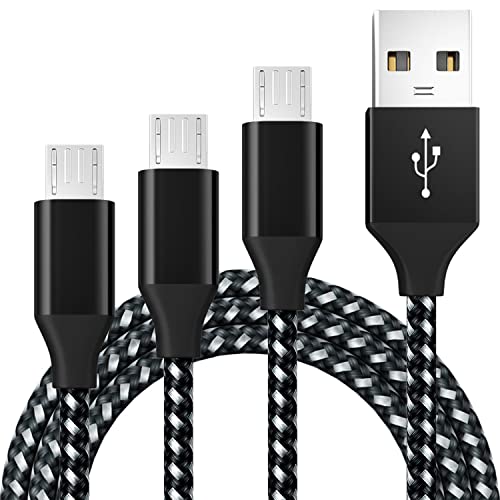 BIBTIM Micro USB Ladekabel 1M 2M 3M, USB 2.0 A-Stecker auf Micro Kabel, Micro USB Android Ladekabel Schnellladekabel 480 Mbps Datenübertragungsgeschwindigkeit von BIBTIM