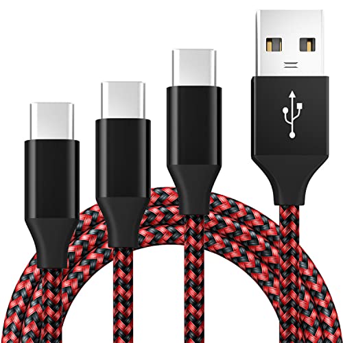 USB C Ladekabel 1M 2M 3M, USB 2.0 Typ C Schnelles Laden 3A Geflochtenes USB A auf USB C 480 Mbps Datenübertragung Kompatibel mit Samsung Galaxy Sony Xperia Huawei Pixel HTC von BIBTIM