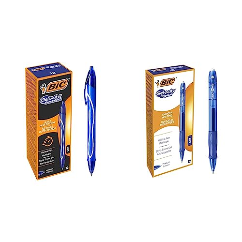 BIC Gel-ocity Quick Dry Tintenroller, Gelstifte in Blau & BIC Gel-ocity Original Tintenroller, Gelstifte in Blau, Strichstärke Medium, Nachfüllbar, 12er Pack BIC Gel-ocity Quick Dry Tintenroller, Gelstifte in Blau & BIC Gel-ocity Original Tintenroller, Gelstifte in Blau, Strichstärke Medium, Nachfüllbar, 12er Pack von BIC Deutschland