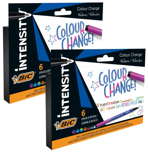BIC Intensity Colour Change Fineliner mit Farbwechsel – versch. Farben, 2 x Pack à 6 von BIC Intensity