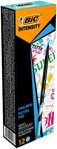 BIC Intensity Fineliner, Filzstifte Set mit 12 Stiften in Hellblau, mit feiner Spitze, Ideal für das Büro, das Home Office oder die Schule BIC Intensity Fineliner, Filzstifte Set mit 12 Stiften in Hellblau, mit feiner Spitze, Ideal für das Büro, das Home Office oder die Schule von BIC