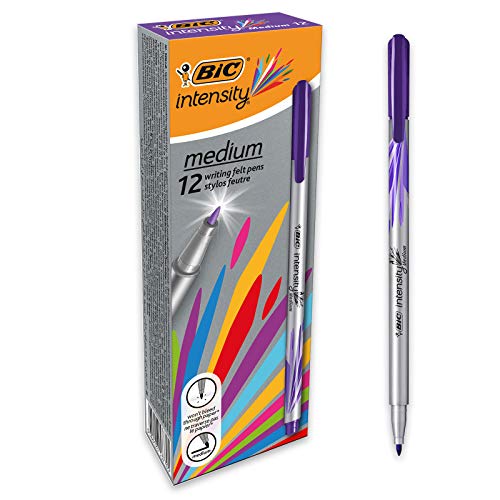 BIC Intensity Fineliner, Filzstifte Set mit 12 Stiften in Lila, mit mittlerer Spitze, Ideal für das Büro, das Home Office oder die Schule BIC Intensity Fineliner, Filzstifte Set mit 12 Stiften in Lila, mit mittlerer Spitze, Ideal für das Büro, das Home Office oder die Schule von BIC