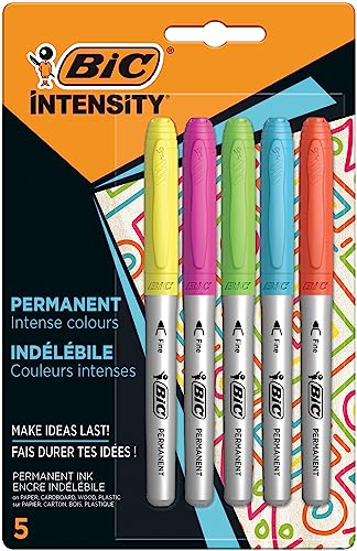 BIC Intensity Marker, in 5 verschiedenen Farben, Strichstärke: 0.8 mm, schnelltrocknend, mit Austrocknungsschutz BIC Intensity Marker, in 5 verschiedenen Farben, Strichstärke: 0.8 mm, schnelltrocknend, mit Austrocknungsschutz von BIC Intensity
