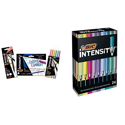 BIC Intensity Stifte Set à 18: 6 Dual Tip Brush Pen Pastell Filzstifte & Pastell Marker, in 24 verschiedenen Metallic- und Pastellfarben, geruchsarm, schnell trocknend von BIC Intensity