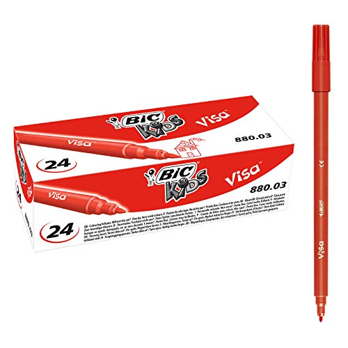 BIC 8290151 Kids Visa Box mit 24 Filzstiften rot von BIC Kids