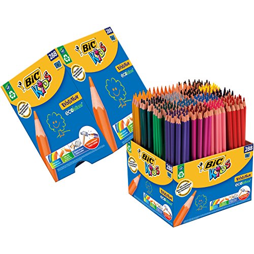 BIC Kids 907901 Evolution Buntstifte Set, Metalleimer mit 288 Buntstiften von BIC Kids