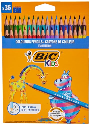 BIC Kids 950526 Buntstift ECOlutions EVOLUTION, 36 Stück, 36 Farben sortiert (Packung mit 2) von BIC Kids