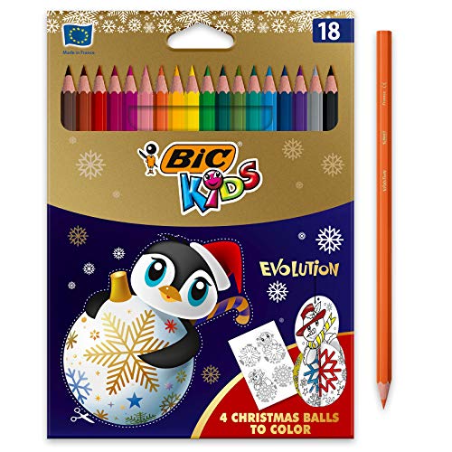 BIC Kids 962539 Evolution Buntstifte in limitierter Weihnachtsedition- 18er-Pack von BIC Kids