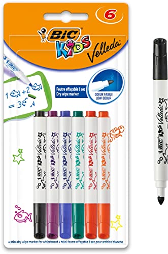 BIC Kids Marker Mini Velleda, Whiteboard Stifte, abwischbare Stifte in 6 Farben, leicht trocken abwischbar & geruchsarm BIC Kids Marker Mini Velleda, Whiteboard Stifte, abwischbare Stifte in 6 Farben, leicht trocken abwischbar & geruchsarm von BIC Kids