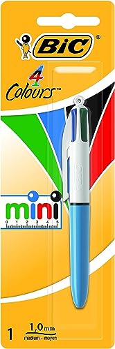 BIC 4 Farben Kugelschreiber 4 Colours Mini, 1er Pack, Ideal für das Büro, das Home Office oder die Schule von BIC