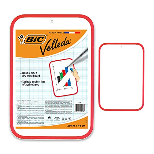BIC 812105 Velleda trocken abwischbares Whiteboard (Doppelseitig, 30 x 44 cm) von BIC