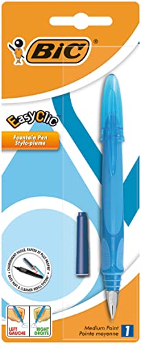 BIC 8972801 Füller EasyClic Standard, Medium, mit seitlichem Nachfüllmechanismus, sortierte Schaftfarben, Blister à 1 Stück von BIC