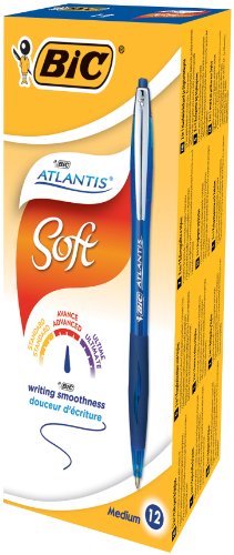 BIC 902132 Kugelschreiber Atlantis Soft, in Blau, Strichstärke 0.32 mm, nachfüllbar, 12er Pack, Ideal für das Büro, das Home Office oder die Schule BIC 902132 Kugelschreiber Atlantis Soft, in Blau, Strichstärke 0.32 mm, nachfüllbar, 12er Pack, Ideal für das Büro, das Home Office oder die Schule von BIC Atlantis