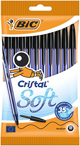 BIC 918531 Kugelschreiber Cristal Soft, 10-er Packung, schwarz von BIC