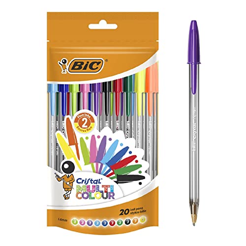 BIC 942049 Kugelschreiber Cristal (1.6 mm) farbig sortiert, Beutel 20 Stück von BIC Cristal