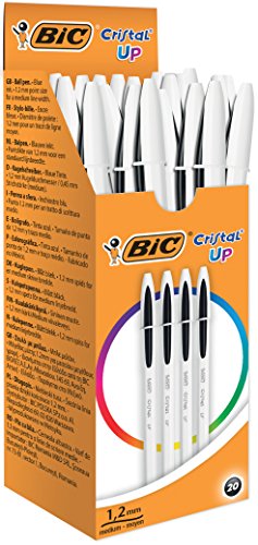 BIC 949880 Kappenkugelschreiber Cristal Up mit Kappe, 0.35 mm, 20 Stück schwarz von BIC