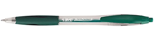 BIC Atlantis Classic Kugelschreiber, einziehbar, mittlere Spitze, 1 mm, Grün, 12 Stück von BIC
