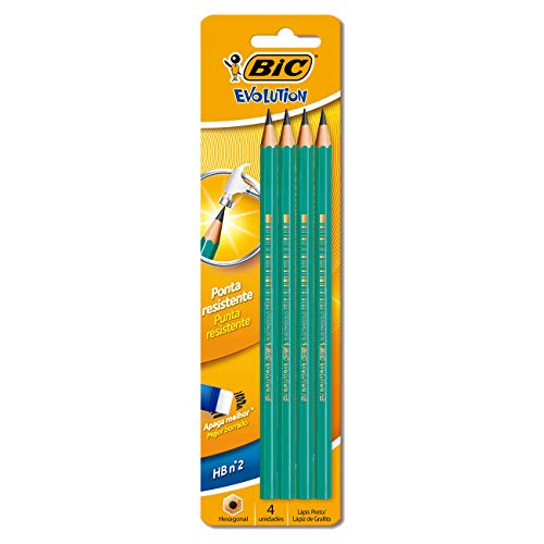 BIC Bleistift Evolution Original 650 HB, Blister à 4 Stück, grün von BIC