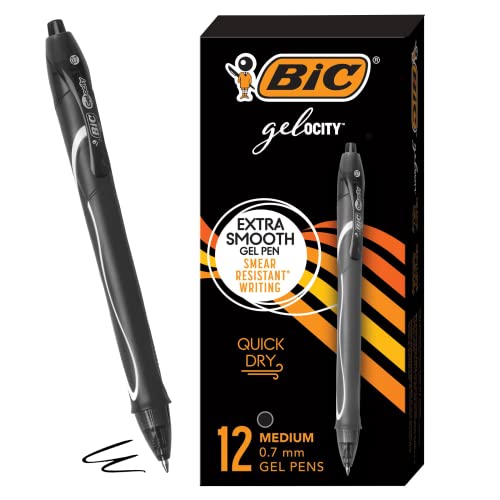 BIC Gel-Ocity Quick Dry Gelschreiber, mittlere Spitze, einziehbar (0,7 mm) von BIC
