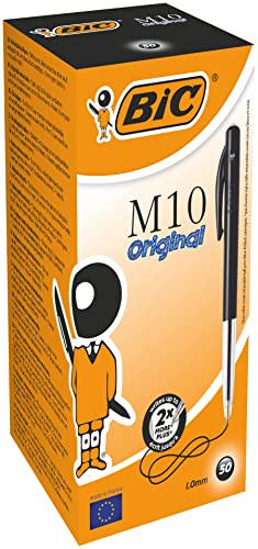 BIC Druckkugelschreiber M10 (1 mm) Schachtel à 50 Stück, schwarz von BIC M10