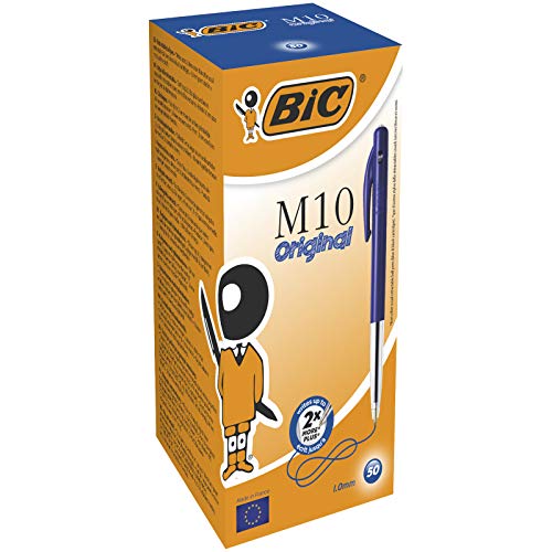 BIC Druckkugelschreiber M10 clic, 0.4 mm, Schachtel à 50 Stück, blau von BIC