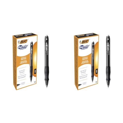 BIC Gel-ocity Original Tintenroller, Gelstifte in Schwarz, Strichstärke Medium, Nachfüllbar, 24er Pack von BIC