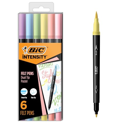 BIC Intensity Dual Felt Tip Pens, 6-Count Pack, Assorted Pastel Felt Pens for Adult Coloring and Activity Kits BIC Intensity Dual Felt Tip Pens, 6-Count Pack, Assorted Pastel Felt Pens for Adult Coloring and Activity Kits von BIC