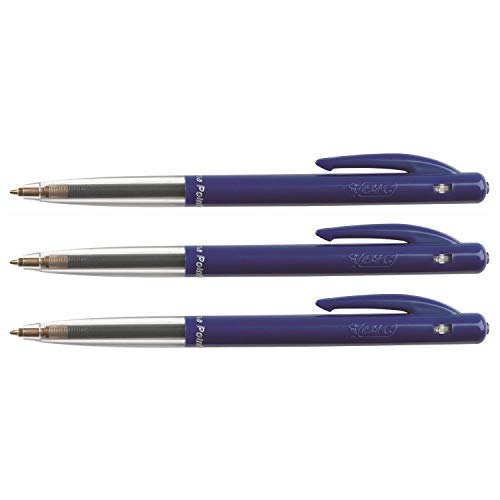 BIC Kugelschreiber, M10, CLIC, feine Spitze, 0,7 mm, Blau, 3 Stück von BIC