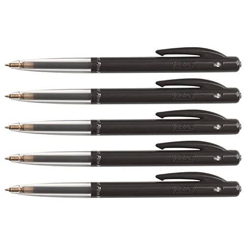 BIC Kugelschreiber, M10 CLIC, feine Spitze, 0,7 mm, schwarze Tinte, 5 Stück von BIC