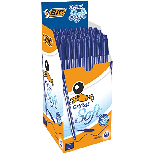 BIC Kugelschreiber Cristal Soft (0.35 mm) Schachtel à 50 Stück, blau von BIC
