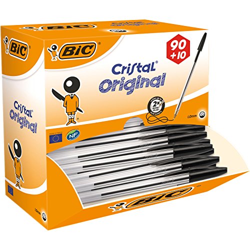 BIC Kugelschreiber Cristal Original, in Schwarz, Strichstärke 0,4 mm, 100er Pack, Ideal für das Büro, das Home Office oder die Schule BIC Kugelschreiber Cristal Original, in Schwarz, Strichstärke 0,4 mm, 100er Pack, Ideal für das Büro, das Home Office oder die Schule von BIC Cristal
