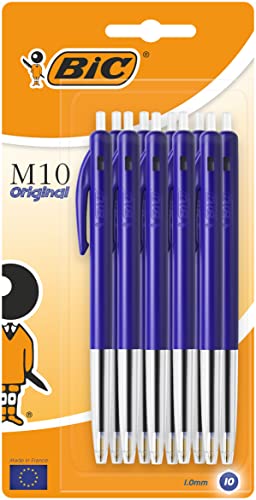 BIC M10 Clic Kugelschreiber, M-Spitze, Blau, 10 Stück von BIC