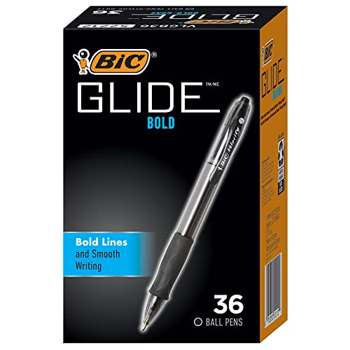 BIC Velocity Bold Druckkugelschreiber, 1,6 mm, Schwarz, 36 Stück von BIC