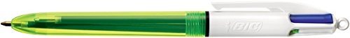 BiC 933948 Vierfarbkugelschreiber 4 Colours Fluo - 3-Farb-Kugelschreiber, Neongelb von BIC