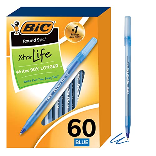 Round Stic Ballpoint Pen, Blue Ink, Medium Point, 1.0 mm, 60 per Box, Sold as 1 Box von BIC