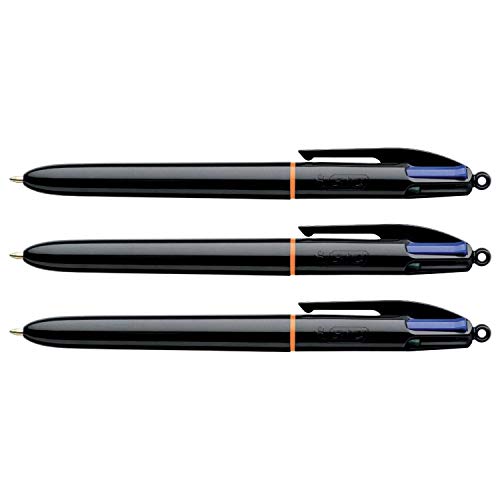 Vierfarbkugelschreiber 4 Colours(TM), Schaft schwarz, Mine nach ISO 12757-2 von BIC