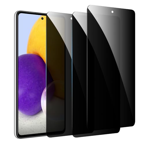 BIESHKJ 3 Stück Sichtschutz Schutzfolie für Samsung Galaxy A71/A72/A73, Anti-Spy-Hartglas, Gehärtetes Glas Displayschutz, 9H Schutzglas, Anti-Öl, Blasenfrei, Kratzfest von BIESHKJ