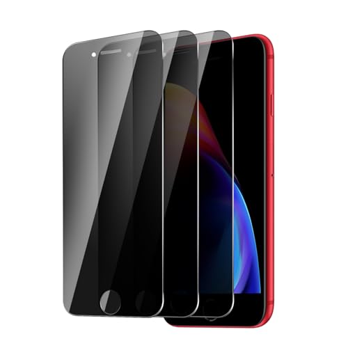 BIESHKJ【3er-Pack Sichtschutz Schutzfolie für iPhone 8 Plus/7 Plus/6 Plus/6S Plus， Anti-Spy-Hartglas, Panzer Schutz Glas,Gehärtetes Glas Displayschutz, 9H Schutzglas, Anti-Öl, blasenfrei, kratzfest von BIESHKJ
